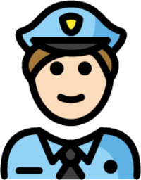 man police officer: light skin tone emoji