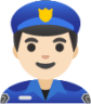 man police officer: light skin tone emoji
