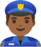 man police officer: medium-dark skin tone emoji