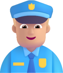 man police officer medium light emoji
