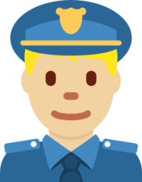 man police officer: medium-light skin tone emoji