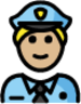 man police officer: medium-light skin tone emoji
