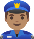 man police officer: medium skin tone emoji