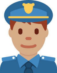 man police officer: medium skin tone emoji