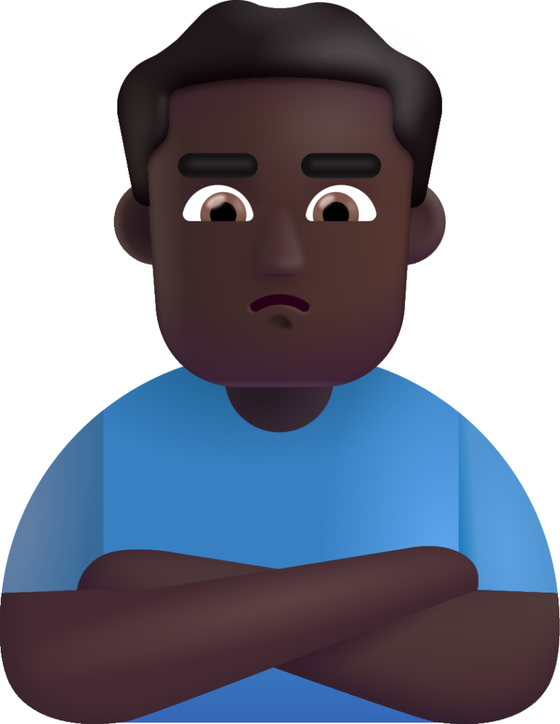 man pouting dark emoji