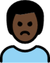 man pouting: dark skin tone emoji