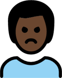 man pouting: dark skin tone emoji