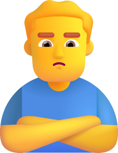 man pouting default emoji