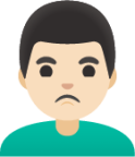 man pouting: light skin tone emoji