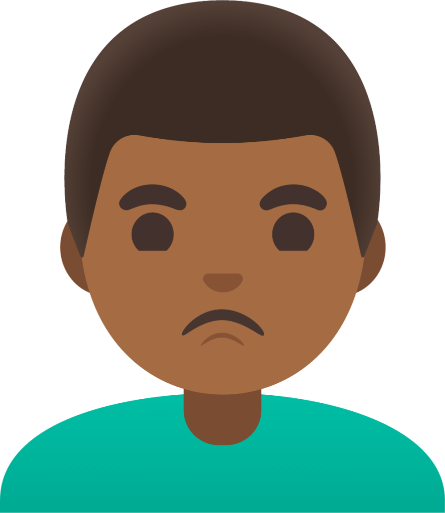 man pouting: medium-dark skin tone emoji