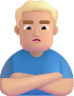 man pouting medium light emoji