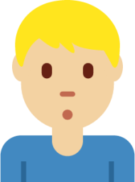 man pouting: medium-light skin tone emoji