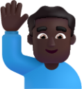 man raising hand dark emoji
