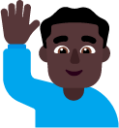 man raising hand dark emoji