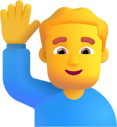 man raising hand default emoji