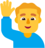 man raising hand default emoji