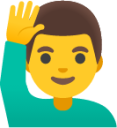 man raising hand emoji