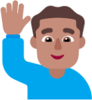 man raising hand medium emoji