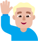 man raising hand medium light emoji