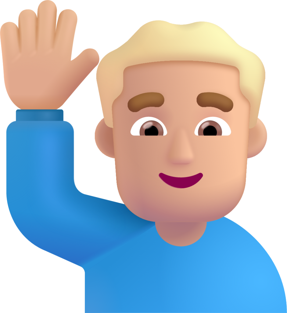 man raising hand medium light emoji