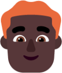 man red hair dark emoji
