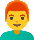 man: red hair emoji