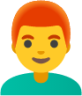 man: red hair emoji