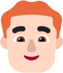 man red hair light emoji