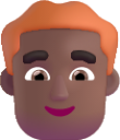 man red hair medium dark emoji