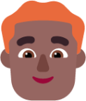 man red hair medium dark emoji