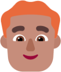 man red hair medium emoji