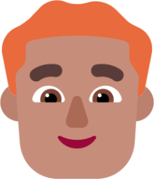 man red hair medium emoji