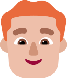 man red hair medium light emoji