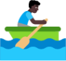 man rowing boat dark emoji