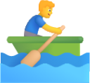 man rowing boat default emoji