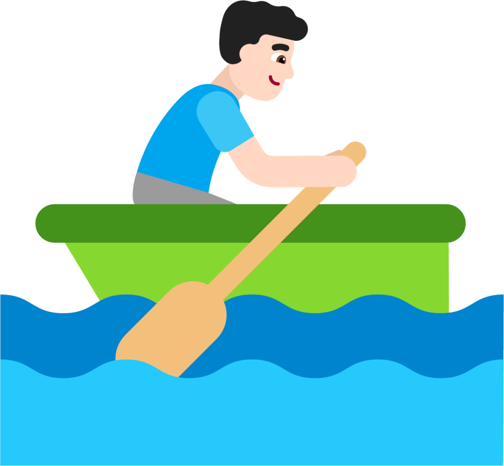 man rowing boat light emoji