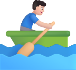 man rowing boat light emoji