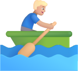 man rowing boat medium light emoji