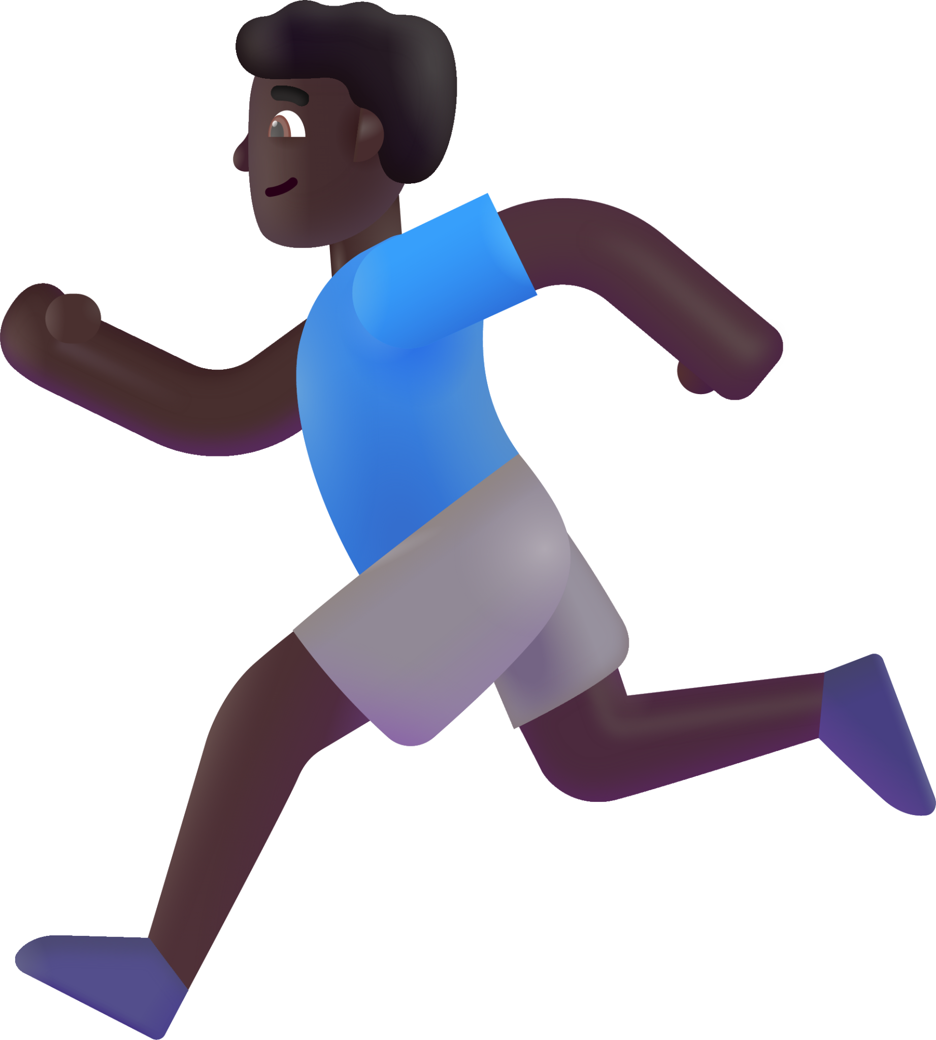 man running dark emoji