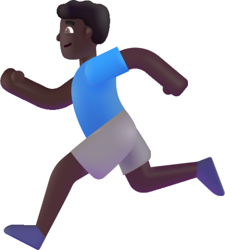 man running dark emoji