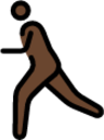 man running: dark skin tone emoji
