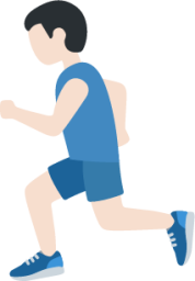 man running: light skin tone emoji