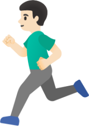 man running: light skin tone emoji