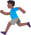 man running medium dark emoji