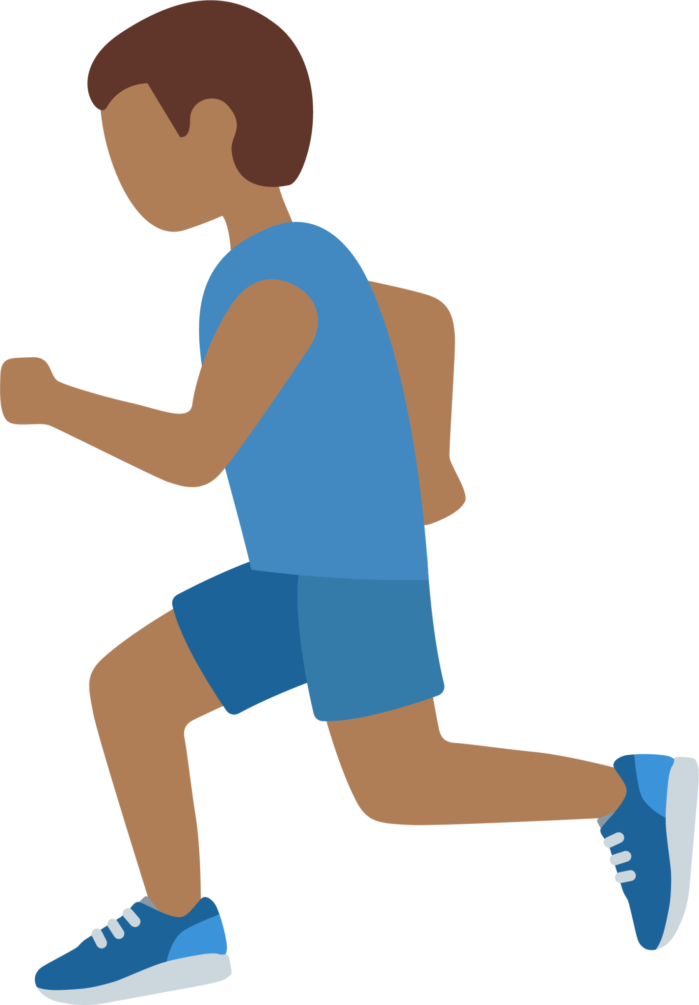 man running: medium-dark skin tone emoji