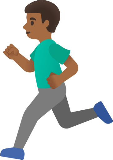man running: medium-dark skin tone emoji