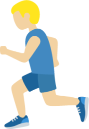 man running: medium-light skin tone emoji