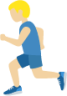 man running: medium-light skin tone emoji