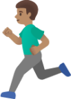 man running: medium skin tone emoji
