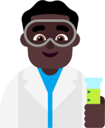 man scientist dark emoji